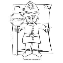 Dibujo para colorear: Oficial de policia (Ocupaciones) #105387 - Dibujos para Colorear e Imprimir Gratis