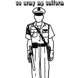 Dibujo para colorear: Oficial de policia (Ocupaciones) #105395 - Dibujos para Colorear e Imprimir Gratis