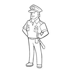 Dibujo para colorear: Oficial de policia (Ocupaciones) #105397 - Dibujos para Colorear e Imprimir Gratis