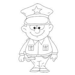 Dibujo para colorear: Oficial de policia (Ocupaciones) #105422 - Dibujos para Colorear e Imprimir Gratis