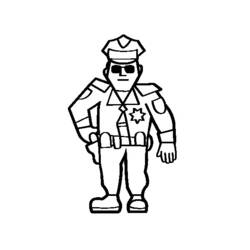 Dibujo para colorear: Oficial de policia (Ocupaciones) #105442 - Dibujos para Colorear e Imprimir Gratis