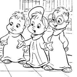 Dibujo para colorear: Alvin and the Chipmunks (Películas de animación) #128250 - Dibujos para Colorear e Imprimir Gratis