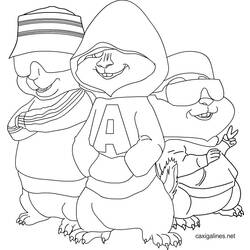 Dibujo para colorear: Alvin and the Chipmunks (Películas de animación) #128298 - Dibujos para Colorear e Imprimir Gratis