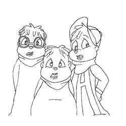 Dibujo para colorear: Alvin and the Chipmunks (Películas de animación) #128307 - Dibujos para Colorear e Imprimir Gratis