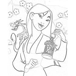Dibujo para colorear: Mulan (Películas de animación) #133636 - Dibujos para Colorear e Imprimir Gratis