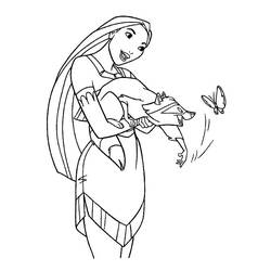 Dibujo para colorear: Pocahontas (Películas de animación) #131348 - Dibujos para Colorear e Imprimir Gratis