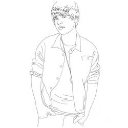 Dibujo para colorear: Justin Bieber (Persona famosa) #122447 - Dibujos para Colorear e Imprimir Gratis