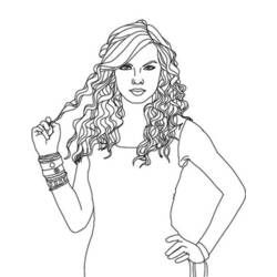 Dibujo para colorear: Taylor Swift (Persona famosa) #123865 - Dibujos para Colorear e Imprimir Gratis