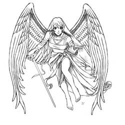 Dibujo para colorear: Angel (Personajes) #86334 - Dibujos para Colorear e Imprimir Gratis