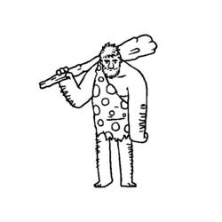 Dibujo para colorear: Hombre prehistórico (Personajes) #150201 - Dibujos para Colorear e Imprimir Gratis