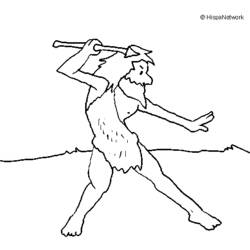 Dibujo para colorear: Hombre prehistórico (Personajes) #150224 - Dibujos para Colorear e Imprimir Gratis
