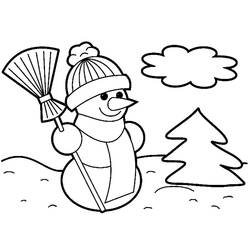Dibujo para colorear: Muñeco de nieve (Personajes) #89204 - Dibujos para Colorear e Imprimir Gratis