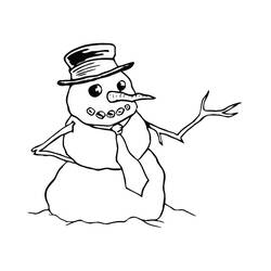Dibujo para colorear: Muñeco de nieve (Personajes) #89306 - Dibujos para Colorear e Imprimir Gratis