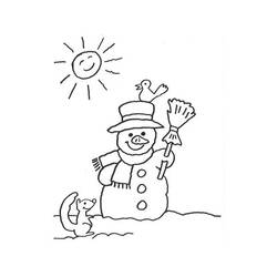 Dibujo para colorear: Muñeco de nieve (Personajes) #89369 - Dibujos para Colorear e Imprimir Gratis