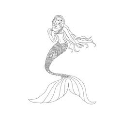 Dibujo para colorear: Sirena (Personajes) #147210 - Dibujos para Colorear e Imprimir Gratis