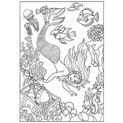 Dibujo para colorear: Sirena (Personajes) #147215 - Dibujos para Colorear e Imprimir Gratis