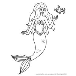 Dibujo para colorear: Sirena (Personajes) #147258 - Dibujos para Colorear e Imprimir Gratis