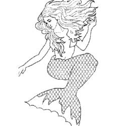 Dibujo para colorear: Sirena (Personajes) #147294 - Dibujos para Colorear e Imprimir Gratis