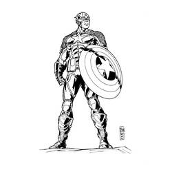 Dibujo para colorear: Captain America (Superhéroes) #76608 - Dibujos para Colorear e Imprimir Gratis