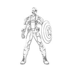 Dibujo para colorear: Captain America (Superhéroes) #76636 - Dibujos para Colorear e Imprimir Gratis