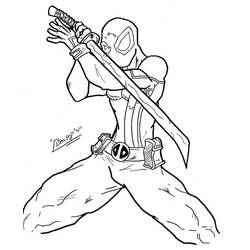 Dibujo para colorear: Deadpool (Superhéroes) #82828 - Dibujos para Colorear e Imprimir Gratis
