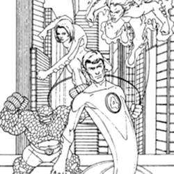 Dibujo para colorear: Fantastic Four (Superhéroes) #76403 - Dibujos para Colorear e Imprimir Gratis