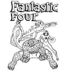 Dibujo para colorear: Fantastic Four (Superhéroes) #76445 - Dibujos para Colorear e Imprimir Gratis