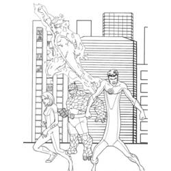 Dibujo para colorear: Fantastic Four (Superhéroes) #76469 - Dibujos para Colorear e Imprimir Gratis