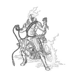 Dibujo para colorear: Ghost Rider (Superhéroes) #82056 - Dibujos para Colorear e Imprimir Gratis