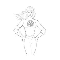 Dibujo para colorear: Invisible Woman (Superhéroes) #83219 - Dibujos para Colorear e Imprimir Gratis