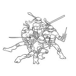 Dibujo para colorear: Ninja Turtles (Superhéroes) #75364 - Dibujos para Colorear e Imprimir Gratis