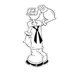 Dibujo para colorear: Popeye (Superhéroes) #84728 - Dibujos para Colorear e Imprimir Gratis