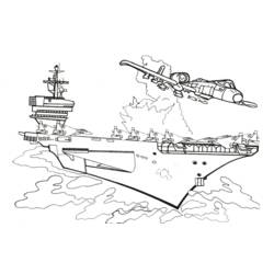 Dibujo para colorear: Aircraft carrier (Transporte) #137852 - Dibujos para Colorear e Imprimir Gratis