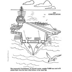 Dibujo para colorear: Aircraft carrier (Transporte) #137861 - Dibujos para Colorear e Imprimir Gratis