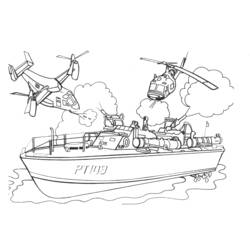 Dibujo para colorear: Aircraft carrier (Transporte) #137962 - Dibujos para Colorear e Imprimir Gratis