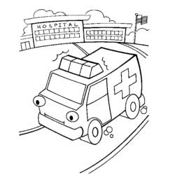Dibujo para colorear: Ambulance (Transporte) #136836 - Dibujos para Colorear e Imprimir Gratis