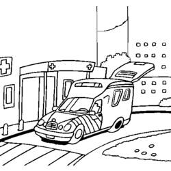 Dibujo para colorear: Ambulance (Transporte) #136837 - Dibujos para Colorear e Imprimir Gratis