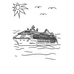 Dibujo para colorear: Cruise ship / Paquebot (Transporte) #140870 - Dibujos para Colorear e Imprimir Gratis