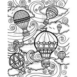 Dibujo para colorear: Hot air balloon (Transporte) #134682 - Dibujos para Colorear e Imprimir Gratis