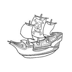Dibujo para colorear: Pirate ship (Transporte) #138211 - Dibujos para Colorear e Imprimir Gratis