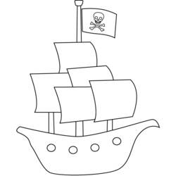 Dibujo para colorear: Pirate ship (Transporte) #138216 - Dibujos para Colorear e Imprimir Gratis