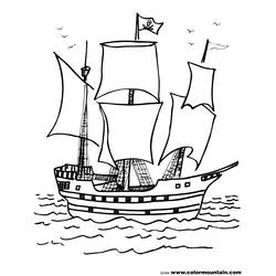 Dibujo para colorear: Pirate ship (Transporte) #138230 - Dibujos para Colorear e Imprimir Gratis