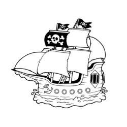 Dibujo para colorear: Pirate ship (Transporte) #138240 - Dibujos para Colorear e Imprimir Gratis
