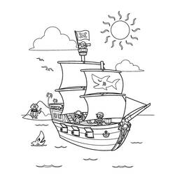 Dibujo para colorear: Pirate ship (Transporte) #138303 - Dibujos para Colorear e Imprimir Gratis