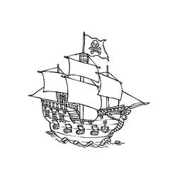 Dibujo para colorear: Pirate ship (Transporte) #138349 - Dibujos para Colorear e Imprimir Gratis