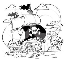 Dibujo para colorear: Pirate ship (Transporte) #138411 - Dibujos para Colorear e Imprimir Gratis