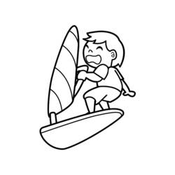 Dibujo para colorear: Sailboard / Windsurfing (Transporte) #144050 - Dibujos para Colorear e Imprimir Gratis
