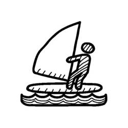 Dibujo para colorear: Sailboard / Windsurfing (Transporte) #144053 - Dibujos para Colorear e Imprimir Gratis