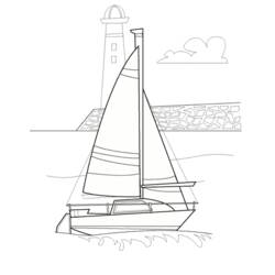 Dibujo para colorear: Sailboat (Transporte) #143603 - Dibujos para Colorear e Imprimir Gratis
