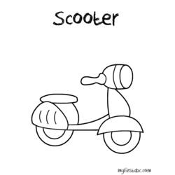 Dibujo para colorear: Scooter (Transporte) #139543 - Dibujos para Colorear e Imprimir Gratis